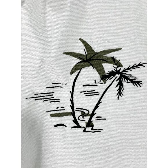 Denim & Flower Tropical Collection Palm Tree Button Down Shirt Large - Picture 9 of 12